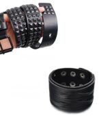 ست کمربند و دستبند مشکی مدل HEALEEP