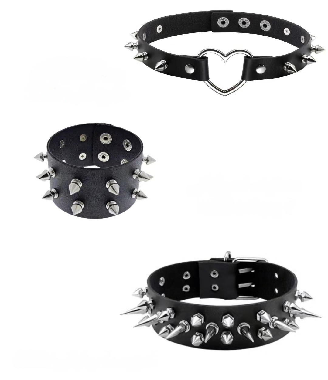 ست کمربند، چوکر و دستبند اسپایکی ست کمربند، چوکر و دستبند اسپایکی
