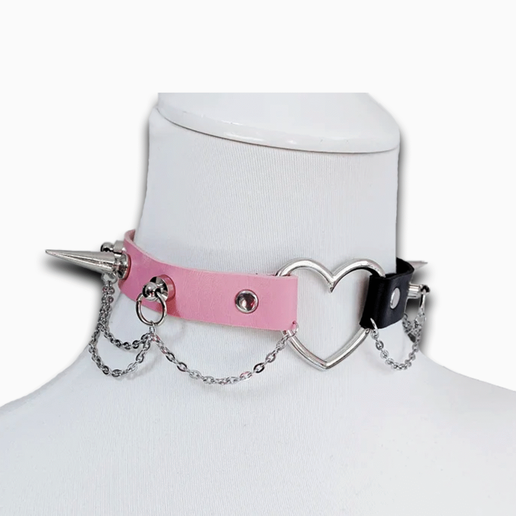 چوکر 2 رنگ اسپایکی طرح قلب