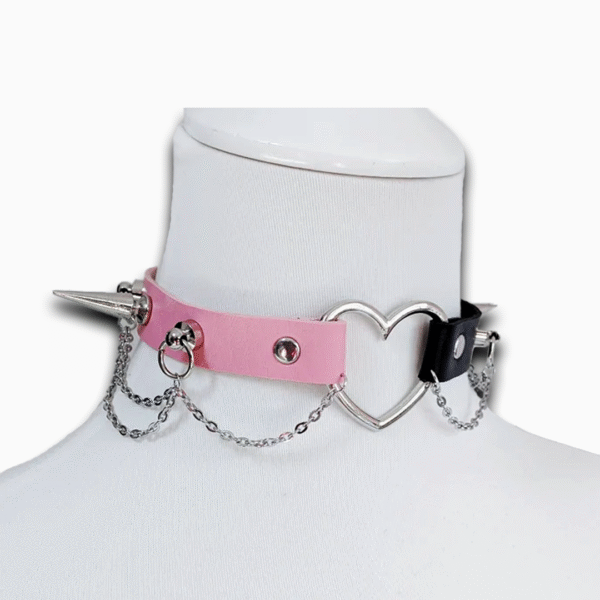 چوکر 2 رنگ اسپایکی طرح قلب